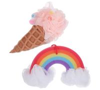 Hemobllo Ice Cream Shower Loofah Set Not Easy to Aging and Breaking 2pcs Rainbow Bath Sponge Sponge Material Producing Richer Lathers, Bath Accessory for Shower and Body Care
