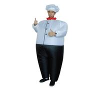 Hemobllo Inflatable Fat Chef Costume Breathable Cosplay Bodysuit for Adults Funny Halloween Party Performance Outfit