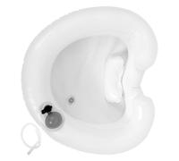 Hemobllo Inflatable Hair Wash Basin Portable Shampoo Bowl with Dual-Layer Design and Built-in Pillow for Effortless Drainage and Easy Hair Washing in Bed, Made of Sturdy PVC, Heart-Shaped