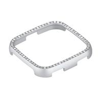 Hemobllo Inlaid Protective Smart Watch Case with Drop Resistance Cover and Stainless Steel Frame Compatible with Fitness Trackers Silver Lightweight Design