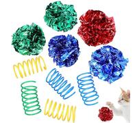 Hemobllo Interactive Cat Spring Set Including Crinkle Plastic Ball for Indoor Kittens