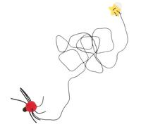 Hemobllo Interactive Cat Teasing Hanging on Door with Elastic Felt Spider Design, Compact and Portable Kitten Supplies for Indoor Play and Exercise