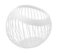 Hemobllo Iron Art Storage Basket White Fruit and Vegetable Drainer Organizer for Kitchen and Living Room, Modern Nordic Style Open Storage Bin for Snacks and Sundries, Sturdy Metal Wire