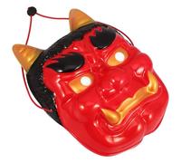 Hemobllo Japanese Demon Mask Red Pvc Samurai Mask with Unique Japanese Design and Intricate Craftsmanship for Halloween and Cosplay Party Versatile Decoration with Traditional Theater