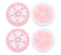 Hemobllo Joystick Grip Button Case 4Pcs Silicone Cherry Blossom Pink Caps for Game Controllers, Washable Material, Designed for Gaming Comfort and Control