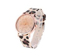 Hemobllo Ladies Digital Watch with Leopard Print Pu Leather Strap Fashion Round Numeral Dial Wrist Watch for Women Casual Quartz Timepiece for Everyday Wear