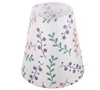 Hemobllo Lampshade, Diffuses Light, Easy Replacement Floral Print Pleated Fabric E27 Base, Artistic Cloth and Metal Material for Bedside Table Lamp or Wall Sconce, for Bedroom or Study