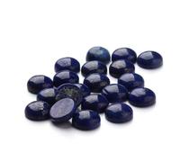 Hemobllo Lapis Stone round Glass 20pcs with Flat Base for Jewelry and Craft Making Suitable for DIY Jewelry Design and Decorations Clock Picture Vase and Other Places