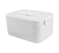 Hemobllo Large Capacity Portable Medicine Chest with Handle, White Single-layer Handheld Medicine Container Box for Home First Aid and Travel Storage