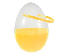 Hemobllo Large Fillable Easter Eggs with Handle for Easter Hunt and Celebrations, Reusable Plastic Egg Containers in Vibrant Yellow, Easy to Hang Egg-shaped Buckets and Adults