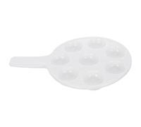 Hemobllo Large White Ceramic Escargot Plates with Handle, French Style Snail Baking Tray for Restaurant and Home Use, Sturdy Porcelain Grilling Dish for Seafood and Snail Serving