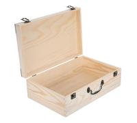 Hemobllo Large Wooden Storage Box with Hinged Lid and Solid Pine Wood Construction, Rectangle Shape Decorative Rustic Box for Home and Creative Projects