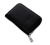 Hemobllo Leather Change Purse with Multi Card Slots, Small Coin Wallet for Men and Women, Black Genuine Leather Credit Card Holder and Protective Multifunctional Cash Pouch
