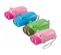 Hemobllo Led Flashlight 4-Pack Cartoon Pig Torches for Children with Anti-Lost Strap Compact Keychain Lights Suitable for Camping and Outdoor Activities