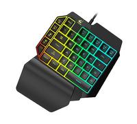 Hemobllo Left-handed Mechanical Gaming Keyboard Rgb Backlit Single-hand Control Keypad Compact Design for Laptop Gamers Black