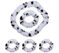 Hemobllo Leopard Print Waterproof Facial Headband and 4pcs Wrist Set for Face Washing, Plush Makeup Hairband with Water Absorbing Fabric, Suitable for Skincare and Spa Use