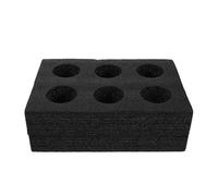 Hemobllo Light Bulb Container Sponge Padded Bulb Holder 6 Compartments 6cm/2.4' Hole Black Crush Proof Storage Tray Cabinets Rv