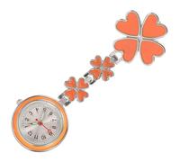 Hemobllo Lightweight Round Clip-on Nurse Pocket Watch with Rose Pattern and Glass Mirror, Accurate Timekeeping, Suitable for Nursing Students and Healthcare Professionals
