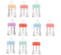 Hemobllo Lip Gloss Tubes Empty 10Pcs Leakproof Refillable Feeding Bottle Shape Containers Sturdy Plastic for Personal Use and Travel Random Color