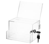 Hemobllo Lockable Acrylic Ballot Box Transparent Suggestion Box Large Capacity Charity Collection Donation Fundraising for Voting Events
