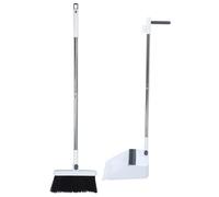 Hemobllo Long Handle Broom and with , Nonstick Bristles and Stainless Steel Handle 36.7 Inch Foldable Dustpan Set 180 Degree Rotating Brush and Comb Teeth for Quick and Efficient Everyday