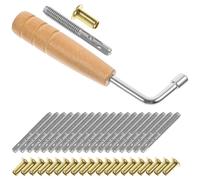 Hemobllo Lyre Harp String Peg Set with Tuning Wrench, Metal Pin Peg Accessories for Lyre Harp Repair and Fixing, Musical Instrument Parts for Orchestral Use