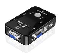 Hemobllo Manual Vga Switch Port Box for Usb Keyboard Mouse Video Converter for Connecting Two Computers for Office Home Use