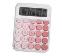 Hemobllo Mechanical Calculator Large Display Desk Calculator with Jumbo Buttons Non Slip Base for Students Office School Home Use Portable Pink