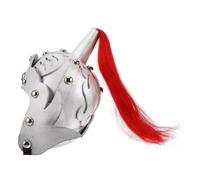 Hemobllo Medieval Helmet Silver Knight Costume Historical Soldier Headwear for Educational Theater Roleplay Halloween Party Cosplay