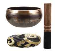 Hemobllo Meditation Singing Bowl Set to Help You Stay Peaceful and Calm with Wooden Mallet and Bowl Pad, Copper Material Rich and Resonant Sound for Yoga Meditation and Yoga Room