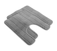 Hemobllo Memory Foam with Non Slip Backing U Shaped Toilet Floor Mat 2pcs | Cotton Plush, Foldable Design, Soft-touch Surface, for Guest Bathroom Tiles and Toilet Base