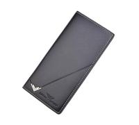 Hemobllo Men's Long Wallet Black Pu Leather Large Capacity Soft Smooth Surface Practical Wallet with Multiple Card Slots for Everyday Use