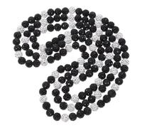 Hemobllo Men'S Rhinestone Beaded Necklace 3Pcs Black White Diamond Balls 40-50Cm Chains for Party and Everyday Style