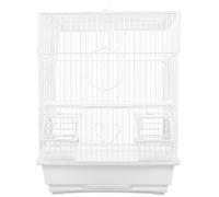 Hemobllo Metal Bird Cage Portable Parrot Travel Carrier Handheld Budgie Cage White Iron Art Home Birdcage for Finches and Small Birds