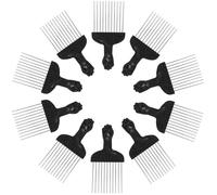 Hemobllo Metal Hair Pick Comb 10pcs Set for Men and Women Wide Tooth Detangle Comb for Curly and African American Hair Stainless Steel Hairdressing Tool for Salon Styling