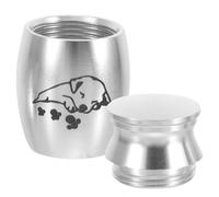 Hemobllo Metal Pet Cremation Urn for Dog and Cat Ashes Small and Compact Silver Alloy Keepsake Urn Lightweight and Easy to Use for Home Funeral Display