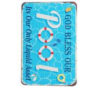 Hemobllo Metal Pool Sign for Outdoor Use Swimming Pool Rules Warning Sign Sturdy Metal Wall Decor