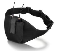Hemobllo Mic Belt for Fitness Instructor Neoprene Microphone Holder Belt with Adjustable Waist Strap Quick-Release Buckle Front Pocket for Gym Yoga Running Teaching Black