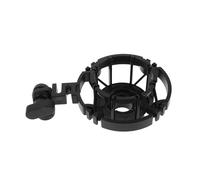 Hemobllo Mic Stand with Shock Mount Studio Shock Mount Holder Plastic round Microphone Holder Clamp 360 Degree Adjustability Flexible Positioning Black for Live Stage Environments