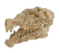 Hemobllo Mini Crocodile Skull Aquarium Decor Reptile Tank Ornament Resin Lizard Hideout for Gecko Fish Tank and Terrarium Accessories Suitable for Travel and Home