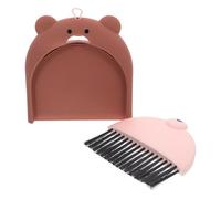 Hemobllo Mini Dustpan and Brush Set Cute Bear Hand Sweeper with Plastic Handle Compact and Easy to Carry for Household Use on Tabletop and Keyboards