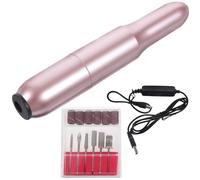 Hemobllo Mini Portable USB Rechargeable Nail Grinding Machine Pen Style with Aluminum Alloy Body and Color Ceramics Grinding Head for Manicure and Acrylic Nail Surface Shaping Color