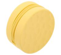 Hemobllo Mini Round Silicone Coin Purse Cute Simple Wallet Multifunctional Earphone Cable Organizer Prevents Tangling Yellow for Travel Use