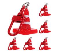 Hemobllo Mini Traffic Cone Keychain Set 6Pcs Red Construction Key Ring Party Favors for Boys Hanging Bag Decoration