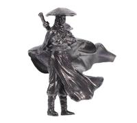 Hemobllo Miniature Chinese Samurai Figurine Metal Craft Statue Vintage Li Bai Character Home Décor Accent for Office Desk and Bonsai Garden Ornament
