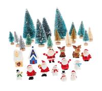 Hemobllo Miniature Christmas Figurines for Dollhouse and Desk Decoration Xmas Micro Landscape Statues with Cute Cartoon Design Compact Xmas Decor for Holiday Crafts and Festive Gifts