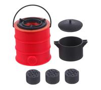 Hemobllo Miniature Coal Stove Kit for Dollhouse Realistic Detailing Lifelike Burning Effect
