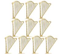 Hemobllo Miniature Musical Instrument Harp Models 10Pcs for Christmas Tree and DIY Craft Decoration