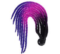 Hemobllo Motorcycle Helmet Wig Braids Accessory Hollow Curly Braided Ponytail Reusable Helmet Hair Decoration for Adults in Black Purple Blue