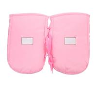 Hemobllo Motorcycle Winter Gloves and Handlebar Muffs Warm Cold Resistant Scooter ATV Gloves Pink Oxford Cloth Handle Bar Grip Covers for Cycling